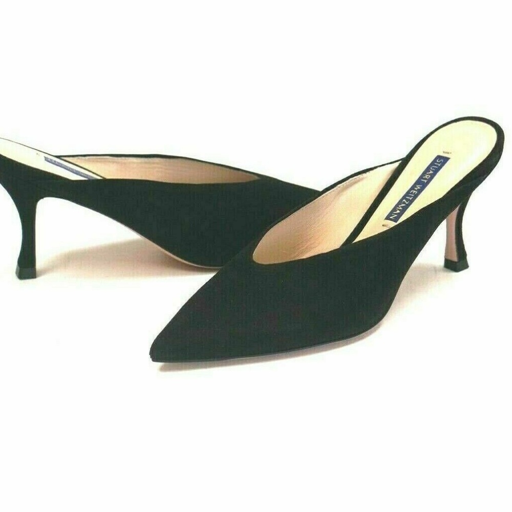 STUART WEITZMAN Black Suede "LULAH" Pump Mules - Picture 3 of 8
